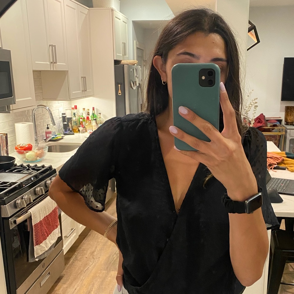 Medium Black Body Suit - Cute detail in sleeves!!